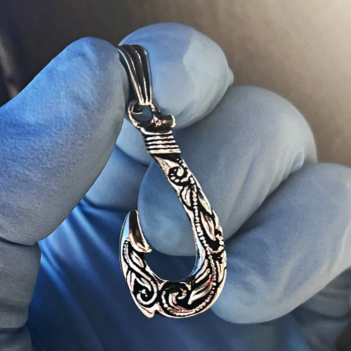Necklaces Real 925 Sterling Silver Hawaiian Fish Hook Tribal Makau Pendant Bling Cartel Necklaces Real 925 Sterling Silver Hawaiian Fish Hook Tribal Makau Pendant Bling Cartel