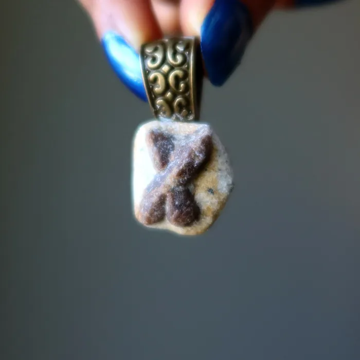 Necklaces Satin Crystals Staurolite Pendant Cross of Realms Antiqued Gold