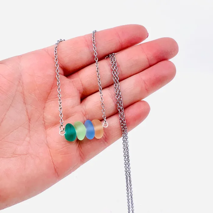 Necklaces Sea Glass Necklace Pastel Necklaces Sea Glass Necklace Pastel