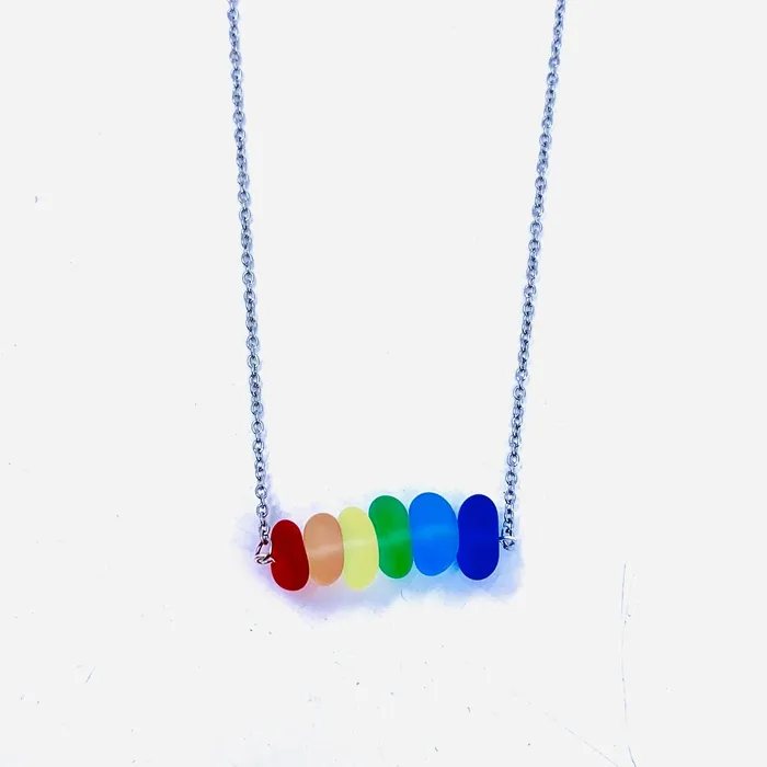 Necklaces Sea Glass Necklace Rainbow Necklaces Sea Glass Necklace Rainbow