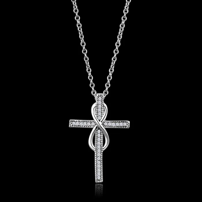 Necklaces TS301 Rhodium 925 Sterling Silver Chain Pendant with AAA Grade CZ in Clear Alamode Necklaces TS301 Rhodium 925 Sterling Silver Chain Pendant with AAA Grade CZ in Clear Alamode