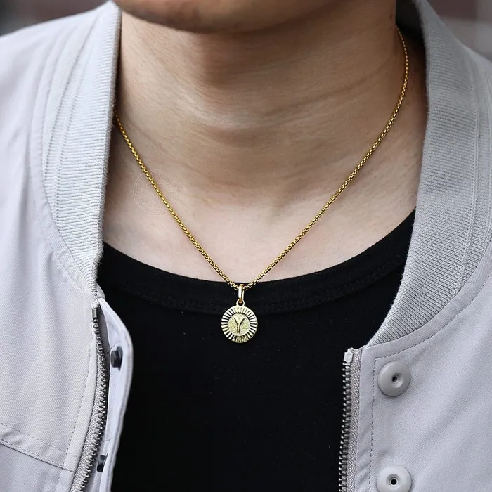 Necklaces VVS Jewelry Circle Gold Initial Pendant Chain