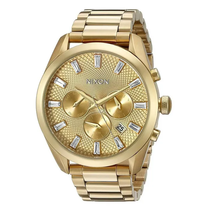 Nixon Bracelets Nixon Womens Quartz Watch Bullet Chrono Crystal Gold Tone Bracelet A931502 Nixon Bracelets Nixon Womens Quartz Watch Bullet Chrono Crystal Gold Tone Bracelet A931502