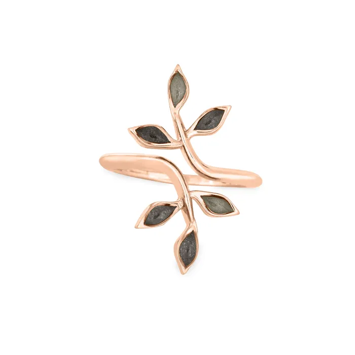 Olive Branch Cremation Ring in 14K Rose Gold closebymejewelry Rings