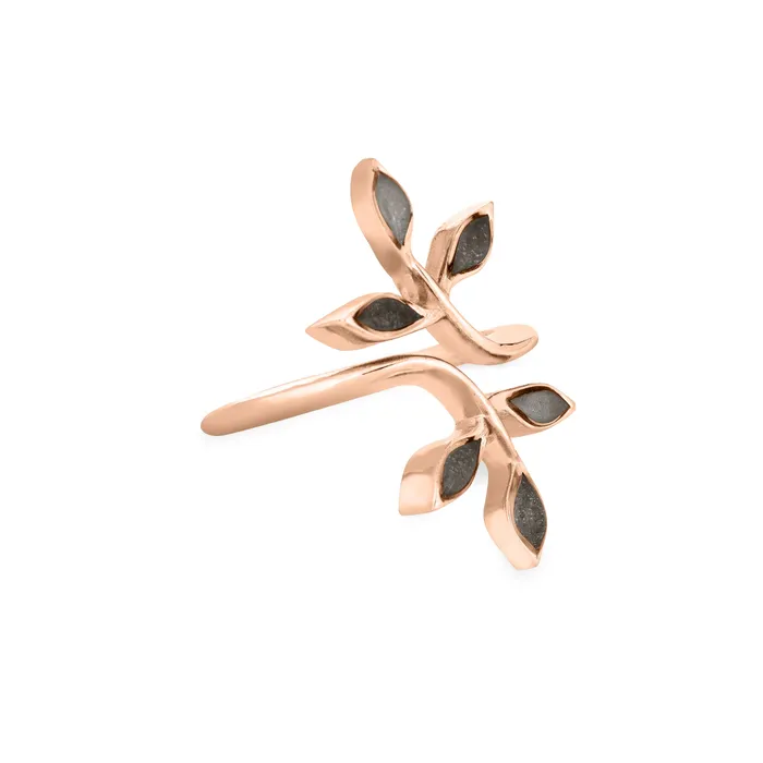 Olive Branch Cremation Ring in 14K Rose Gold closebymejewelry Rings
