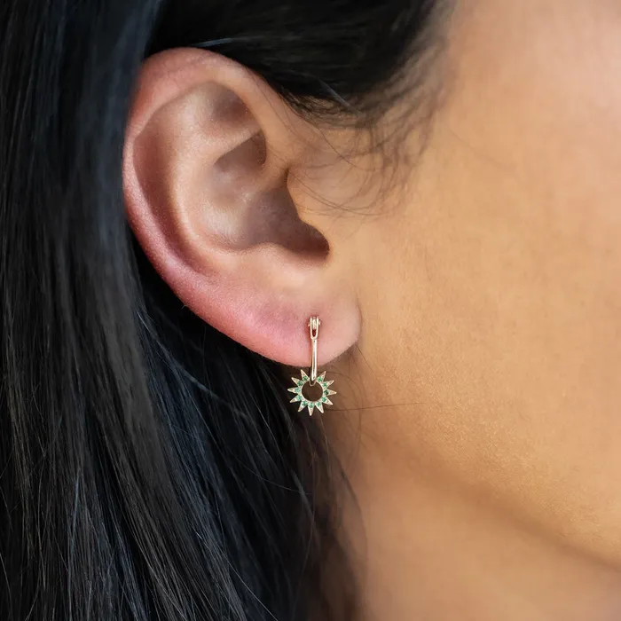 Pav Emerald Baby Spur Earrings EMBLM Earrings