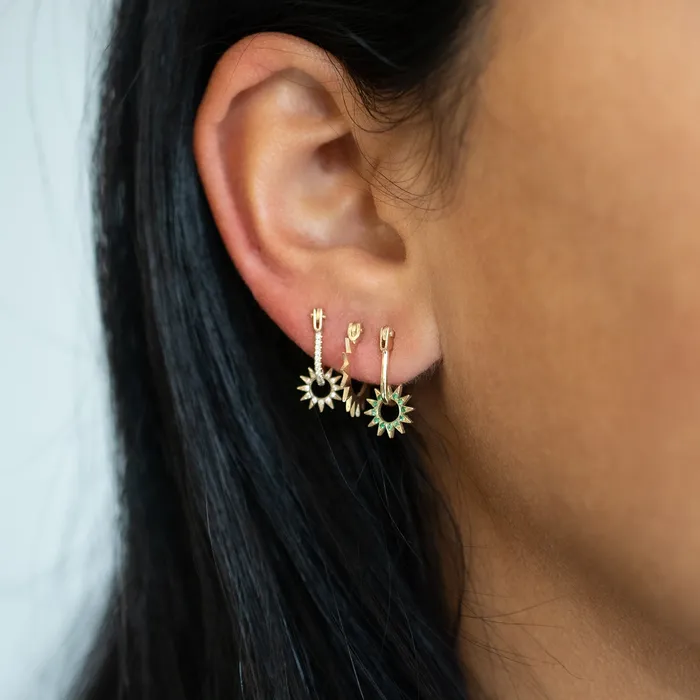 Pav Emerald Baby Spur Earrings EMBLM Earrings