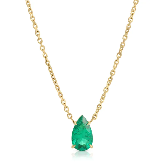 PEAR EMERALD NECKLACE anitako Necklaces
