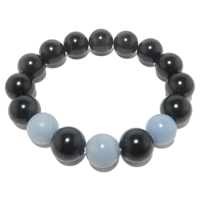 Rainbow Obsidian Bracelet Angelite Guardian Angel Satin Crystals Bracelets