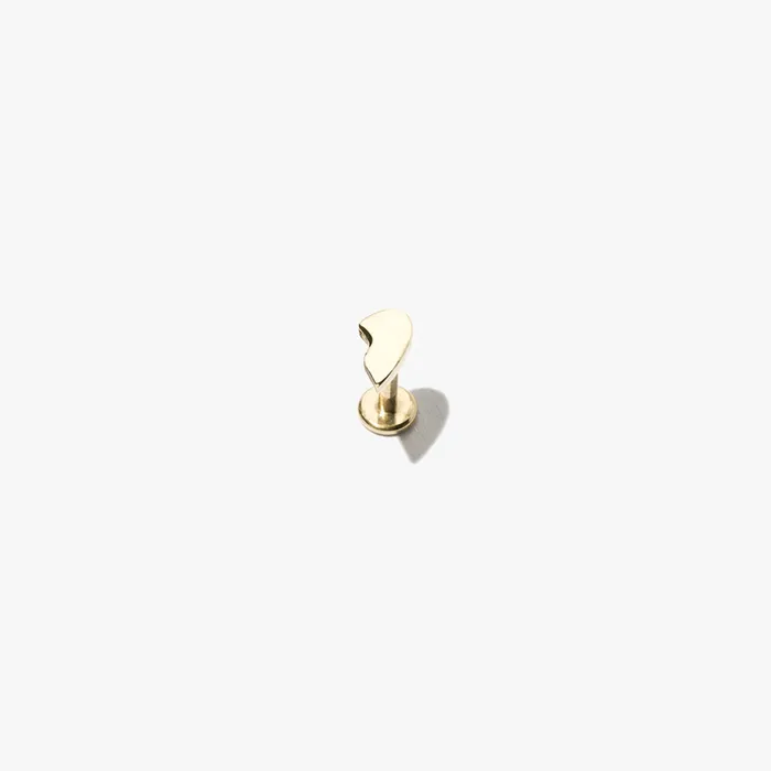 READYMADE Half Heart Threaded Flat Back Stud Right Earrings
