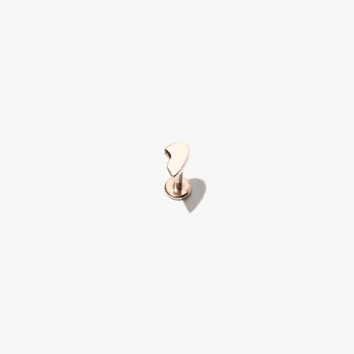 READYMADE Half Heart Threaded Flat Back Stud Right Earrings