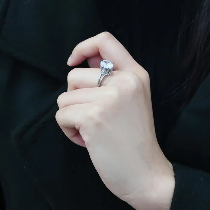 Rings Alamode DA314 No Plating Stainless Steel Ring with AAA Grade CZ in Clear