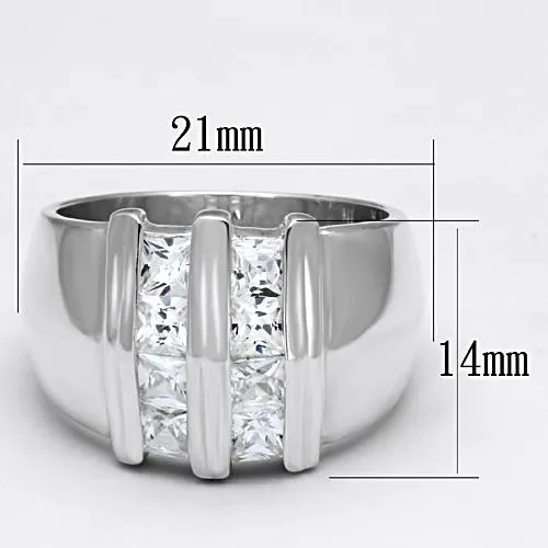 Rings Alamode LOS623 Silver 925 Sterling Silver Ring with AAA Grade CZ in Clear