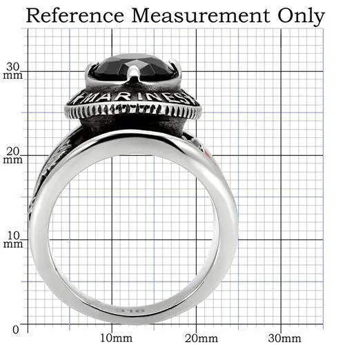 Rings Alamode TK130 High polished no plating Stainless Steel Ring with Synthetic Synthetic Glass in Montana