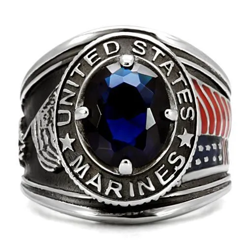Rings Alamode TK130 High polished no plating Stainless Steel Ring with Synthetic Synthetic Glass in Montana