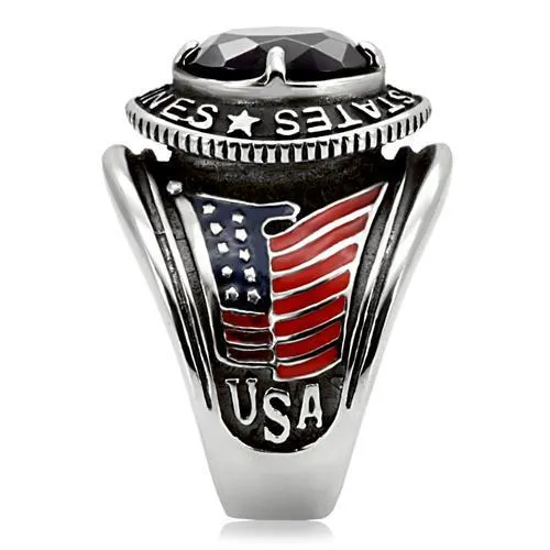 Rings Alamode TK130 High polished no plating Stainless Steel Ring with Synthetic Synthetic Glass in Montana