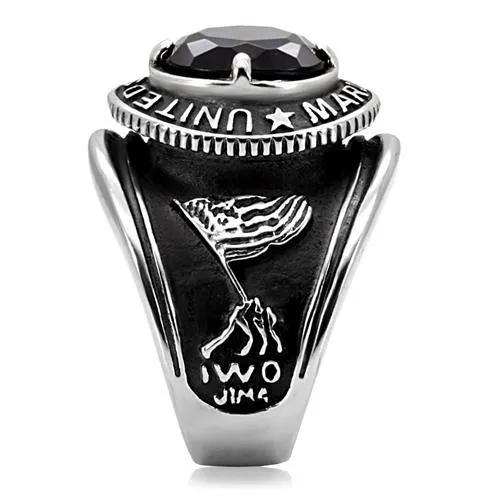 Rings Alamode TK130 High polished no plating Stainless Steel Ring with Synthetic Synthetic Glass in Montana