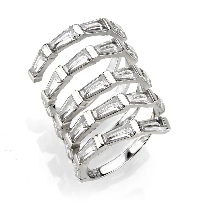 Rings Alamode TK3729 High polished Stainless Steel Ring with AAA Grade CZ in Clear Rings Alamode TK3729 High polished Stainless Steel Ring with AAA Grade CZ in Clear