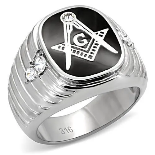 Rings Alamode TK8X024 High polished no plating Stainless Steel Ring with Top Grade Crystal in Clear Rings Alamode TK8X024 High polished no plating Stainless Steel Ring with Top Grade Crystal in Clear