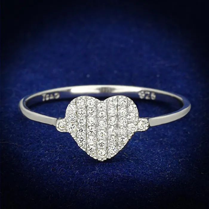 Rings Alamode TS133 Rhodium 925 Sterling Silver Ring with AAA Grade CZ in Clear Rings Alamode TS133 Rhodium 925 Sterling Silver Ring with AAA Grade CZ in Clear