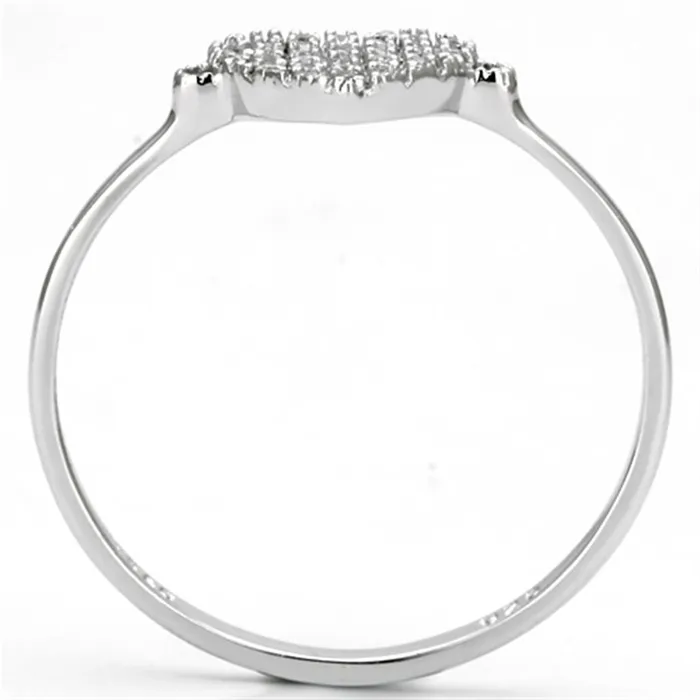 Rings Alamode TS133 Rhodium 925 Sterling Silver Ring with AAA Grade CZ in Clear