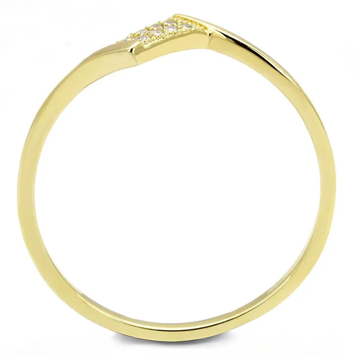 Rings Alamode TS594 Gold 925 Sterling Silver Ring with AAA Grade CZ in Clear