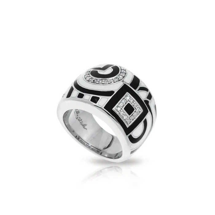 Rings Belle Etoile Geometrica Ring Black White Belle Etoile