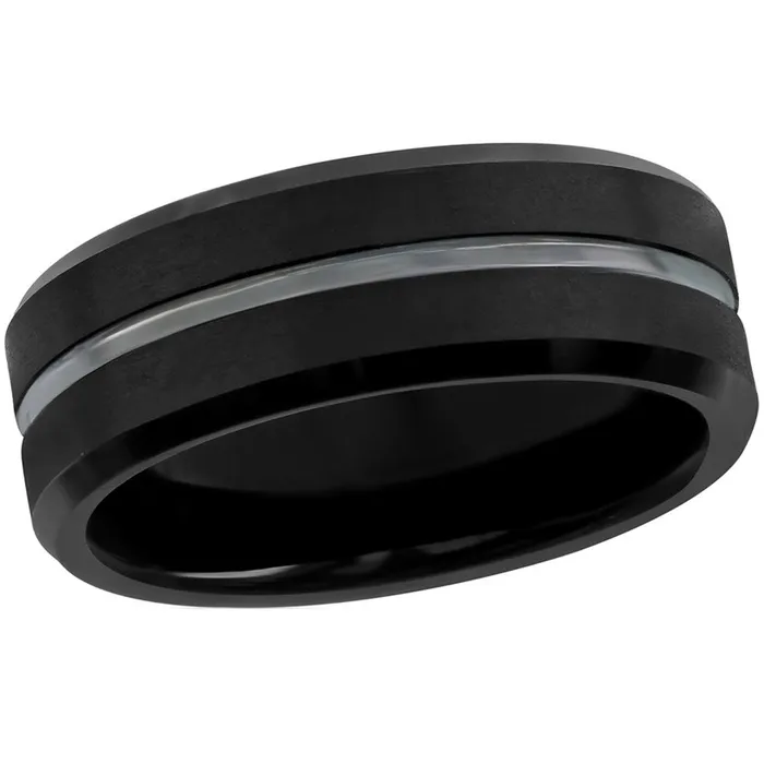 Rings Blackjack Mens Ring Matte and Polished Black Tungsten Size 9 SW20759 Classic Rings Blackjack Mens Ring Matte and Polished Black Tungsten Size 9 SW20759 Classic