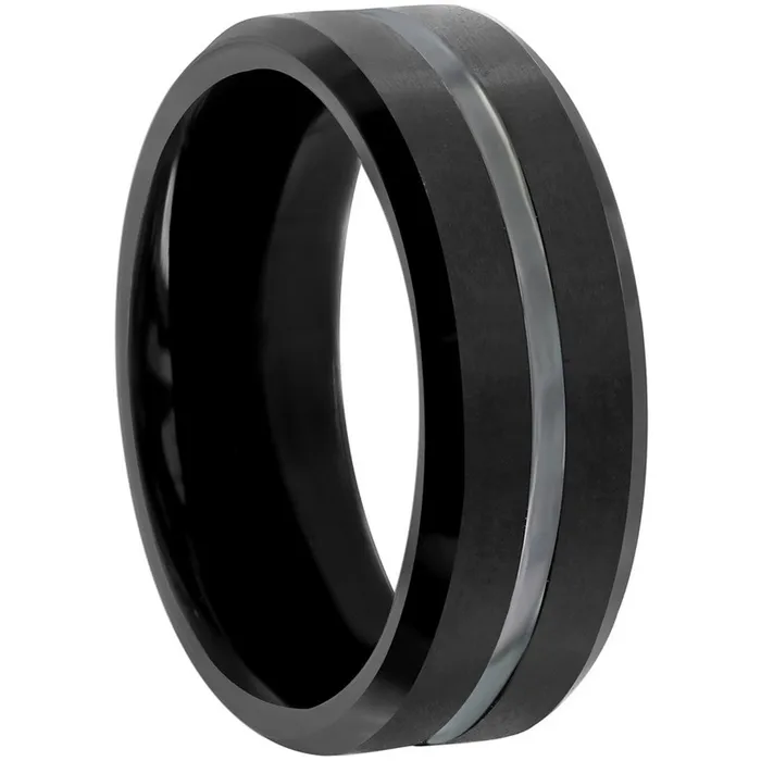 Rings Blackjack Mens Ring Matte and Polished Black Tungsten Size 9 SW20759 Classic Rings Blackjack Mens Ring Matte and Polished Black Tungsten Size 9 SW20759 Classic
