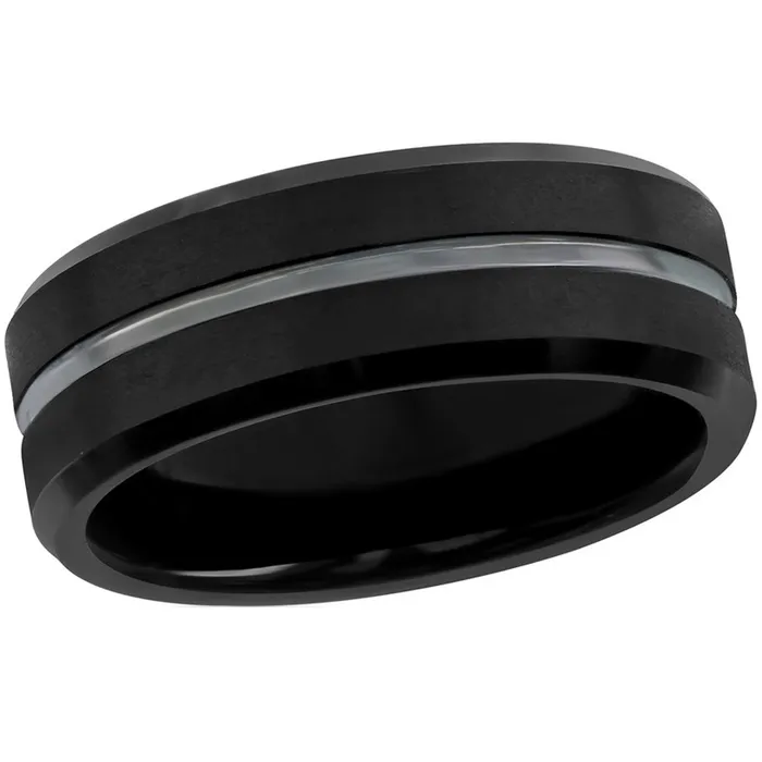 Rings Blackjack Mens Ring Matte and Polished Black Tungsten Size 9 SW20759 Classic Rings Blackjack Mens Ring Matte and Polished Black Tungsten Size 9 SW20759 Classic
