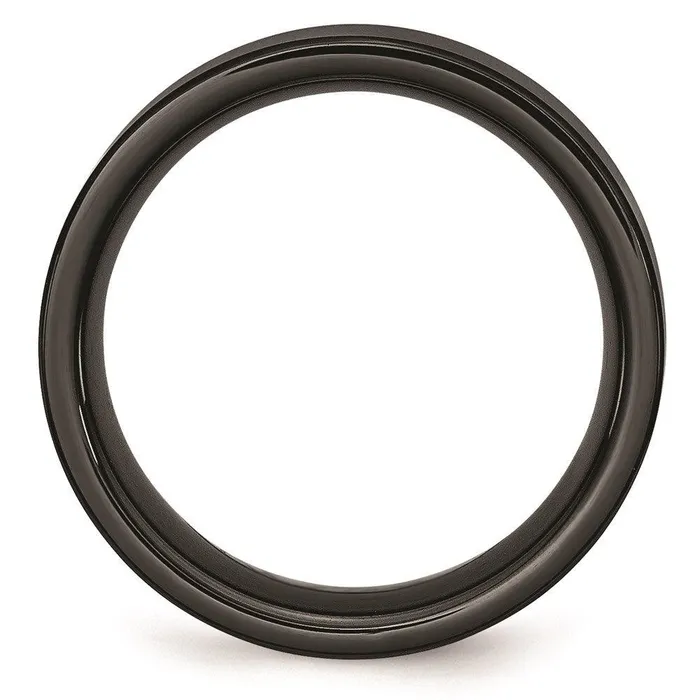 Rings Chisel Black Ceramic Flat 8mm Brushed Band Rings Chisel Black Ceramic Flat 8mm Brushed Band