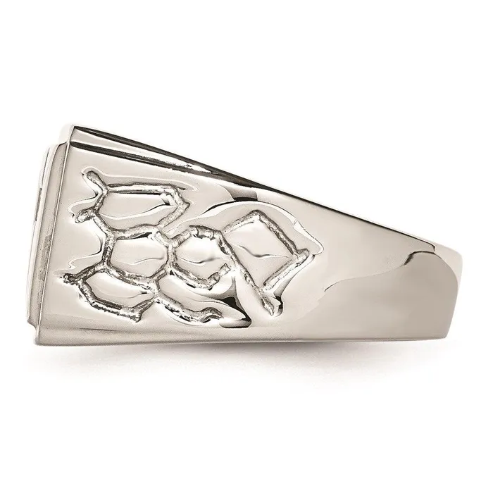 Rings Chisel Stainless Steel Diamond Cross wTextured Sides Ring Rings Chisel Stainless Steel Diamond Cross wTextured Sides Ring