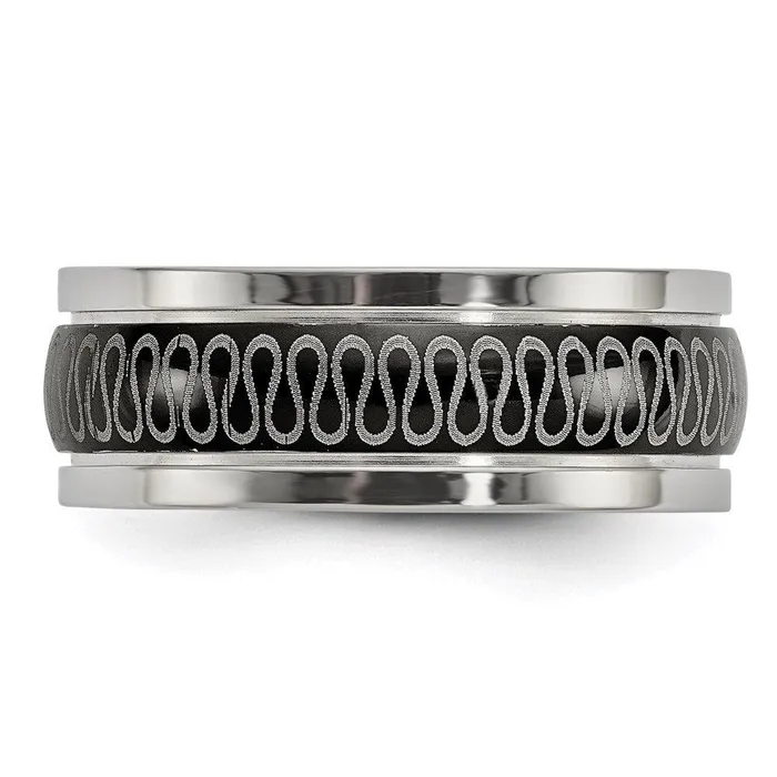 Rings Chisel Stainless Steel Polished Black IPplated 780mm Band Rings Chisel Stainless Steel Polished Black IPplated 780mm Band