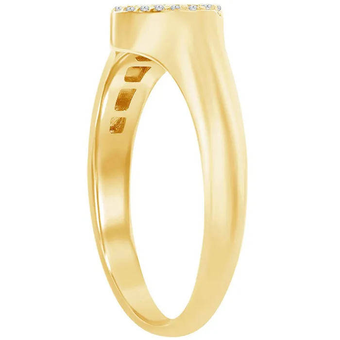 Rings Classic Classic Womens Gold Micro Pave CZ Heart Ring W2775