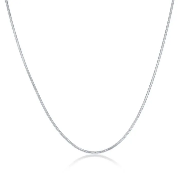 Rings Classic Sterling Silver Rhodium Plated 10mm Square Snake Chain 18