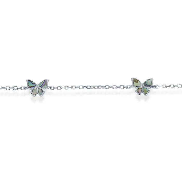 Rings Classic Womens Anklet Sterling Silver Abalone Butterfly R9245 Classic