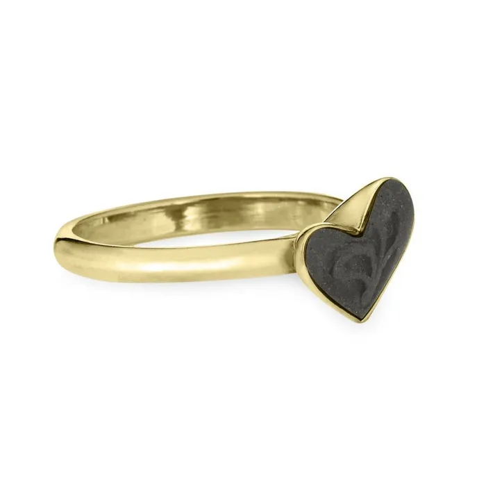Rings closebymejewelry Signature Heart Stackable Cremation Ring in 14K Yellow Gold