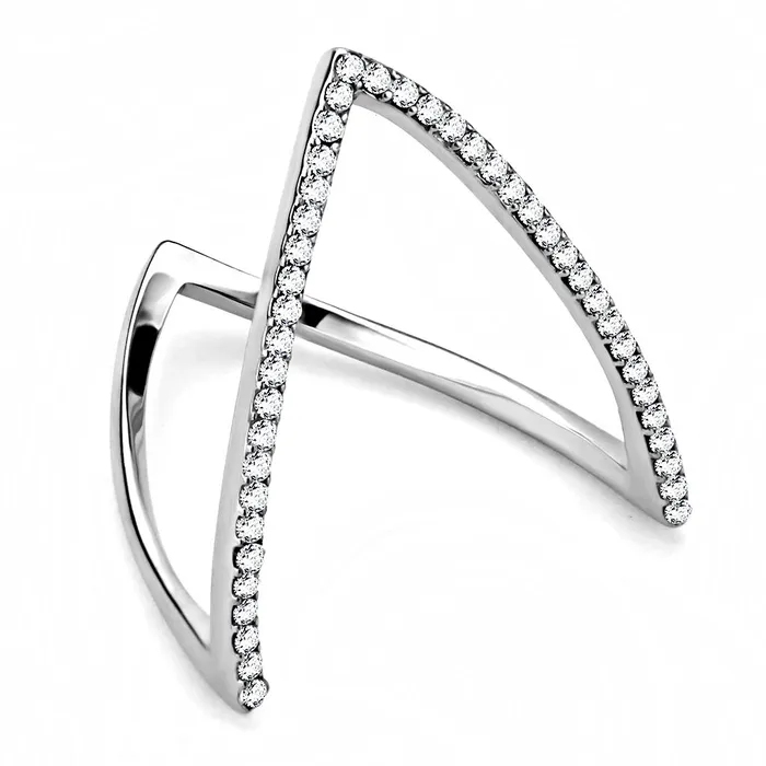 Rings DA132 High polished no plating Stainless Steel Ring with AAA Grade CZ in Clear Alamode Rings DA132 High polished no plating Stainless Steel Ring with AAA Grade CZ in Clear Alamode
