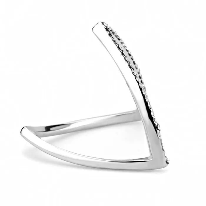 Rings DA132 High polished no plating Stainless Steel Ring with AAA Grade CZ in Clear Alamode