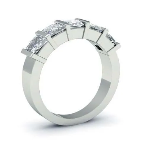 Rings deBebians 300cttw Bar Set Princess Cut GIA Certified Diamond Five Stone Ring