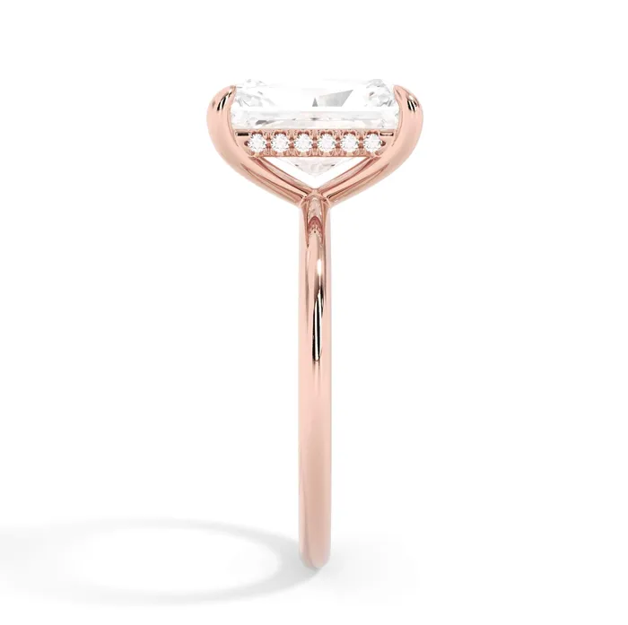 Rings deBebians Classic Solitaire Style Engagement Ring with Diamond Basket