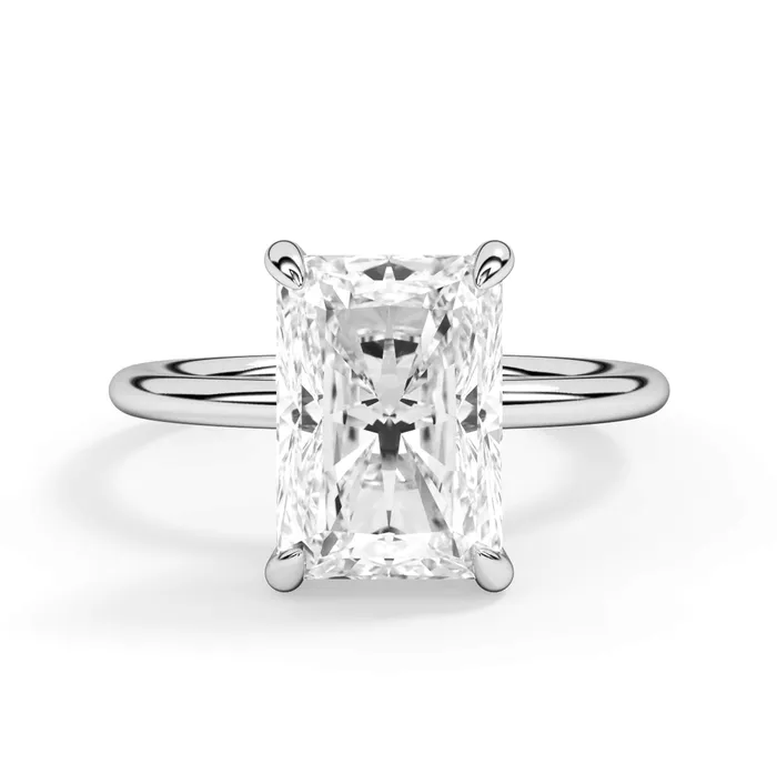 Rings deBebians Classic Solitaire Style Engagement Ring with Diamond Basket