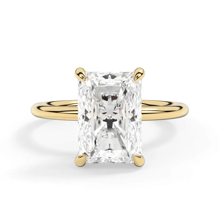 Rings deBebians Classic Solitaire Style Engagement Ring with Diamond Basket
