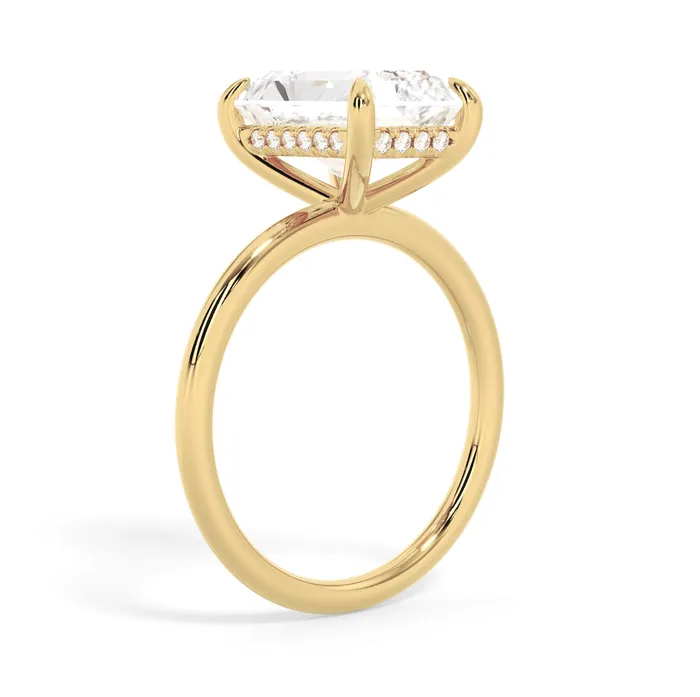 Rings deBebians Classic Solitaire Style Engagement Ring with Diamond Basket