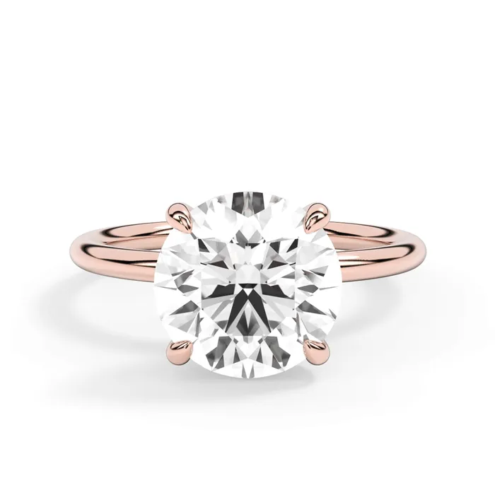 Rings deBebians Classic Solitaire Style Engagement Ring with Diamond Basket