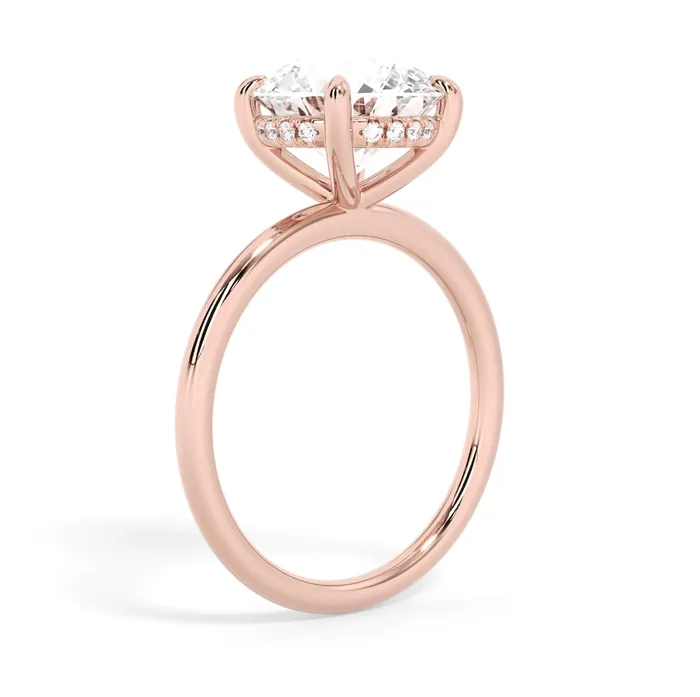 Rings deBebians Classic Solitaire Style Engagement Ring with Diamond Basket