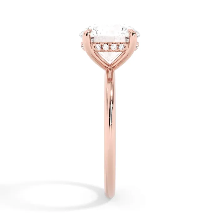 Rings deBebians Classic Solitaire Style Engagement Ring with Diamond Basket