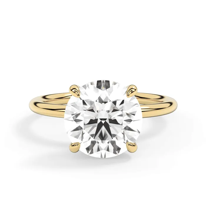 Rings deBebians Classic Solitaire Style Engagement Ring with Diamond Basket