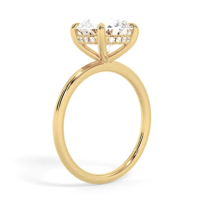 Rings deBebians Classic Solitaire Style Engagement Ring with Diamond Basket