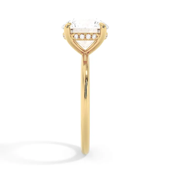 Rings deBebians Classic Solitaire Style Engagement Ring with Diamond Basket